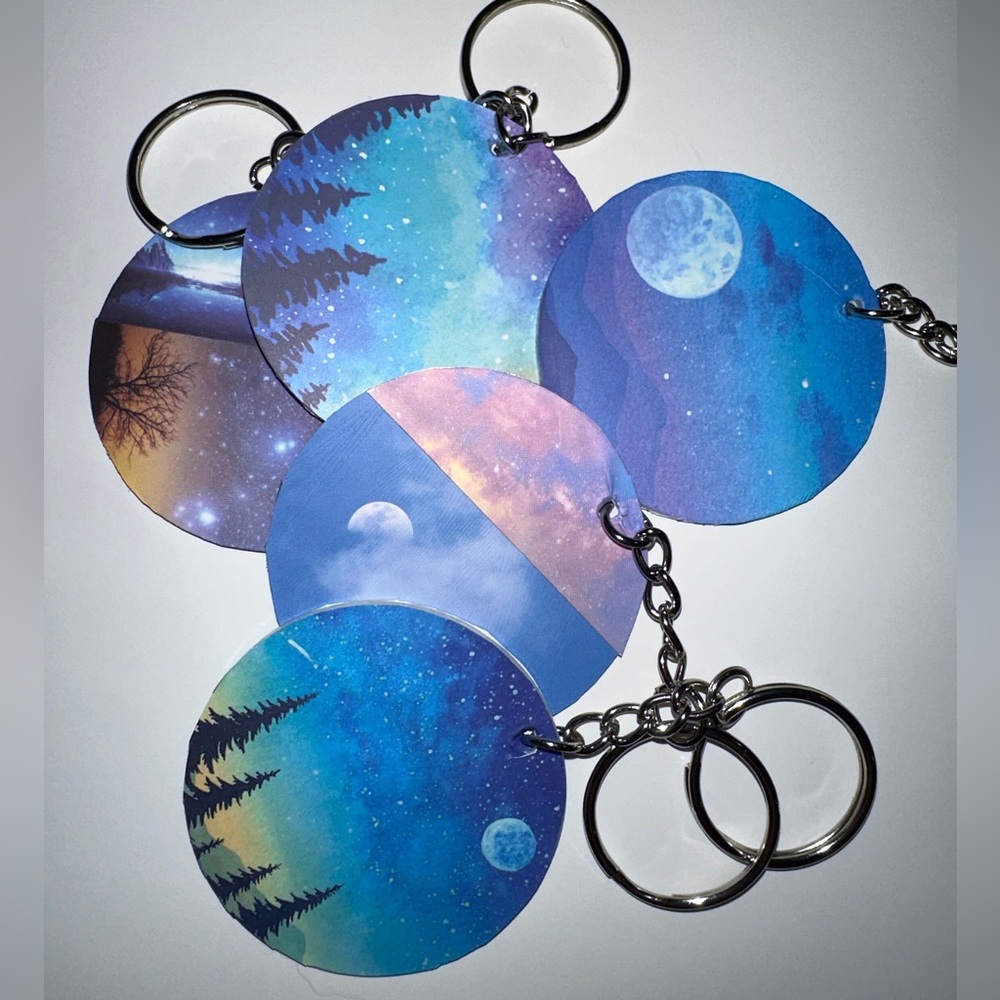Blue Night Sky Keychain (Random Design)